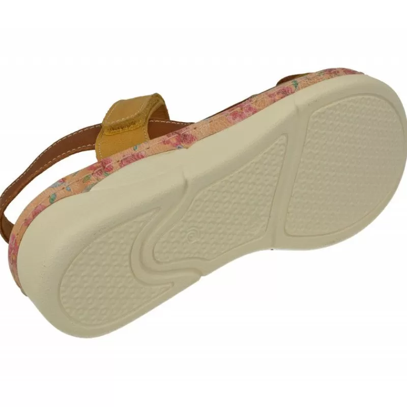 Comfort Class Sandalias-Sandalia De Con Tiras De Velcro Combinadas, Planta Anatomica Extraible Y Piso De Poliuretano