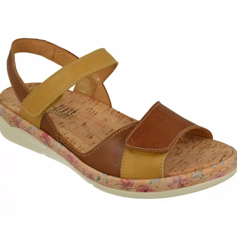 Comfort Class Sandalias-Sandalia De Con Tiras De Velcro Combinadas, Planta Anatomica Extraible Y Piso De Poliuretano