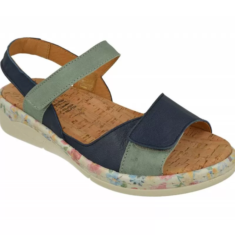 Comfort Class Sandalias-Sandalia De Con Tiras De Velcro Combinadas, Planta Anatomica Extraible Y Piso De Poliuretano