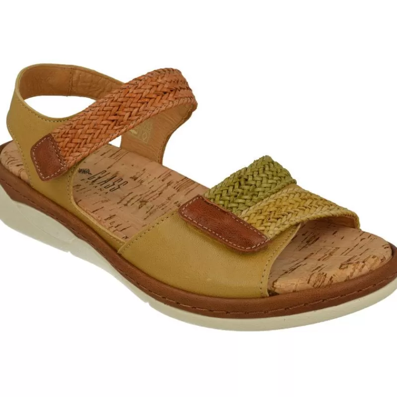 Comfort Class Sandalias-Sandalia De Con Tiras Trenzadas Combinadas Con Nobuck De Ajuste De Velcro Y Planta De Descanso Extraible
