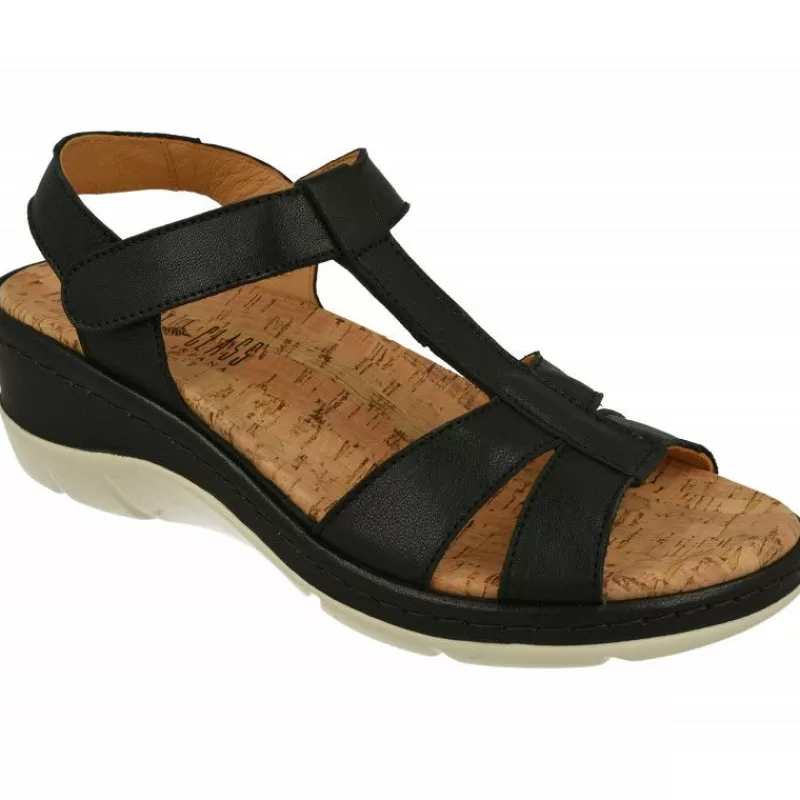 Comfort Class Sandalias-Sandalia De De Tiras Cruzadas Combinadas, Planta Anatomica Extraible Y Cuna De Poliuretano Forrada Cuero