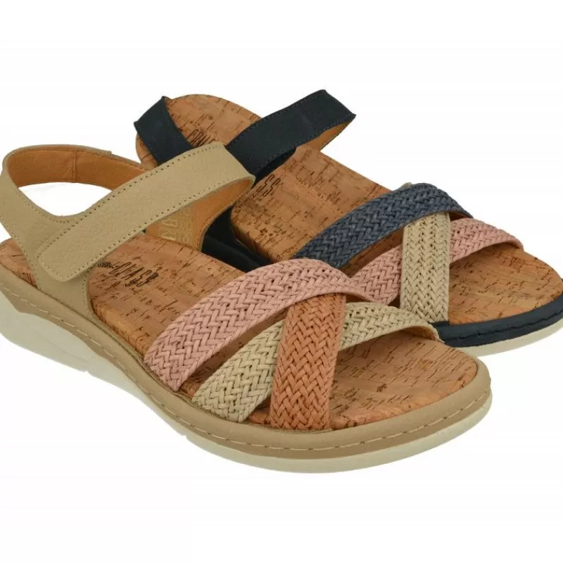 Comfort Class Sandalias-Sandalia De De Tiras Cruzadas Trenzadas Con Planta Anatomica Extraible Y Piso De Poliuretano
