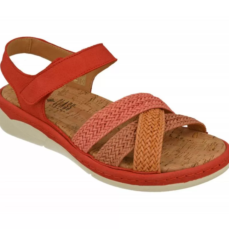 Comfort Class Sandalias-Sandalia De De Tiras Cruzadas Trenzadas Con Planta Anatomica Extraible Y Piso De Poliuretano