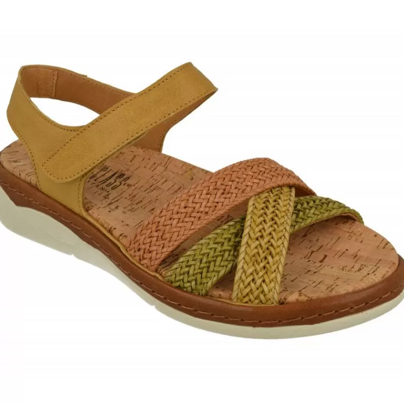 Comfort Class Sandalias-Sandalia De De Tiras Cruzadas Trenzadas Con Planta Anatomica Extraible Y Piso De Poliuretano