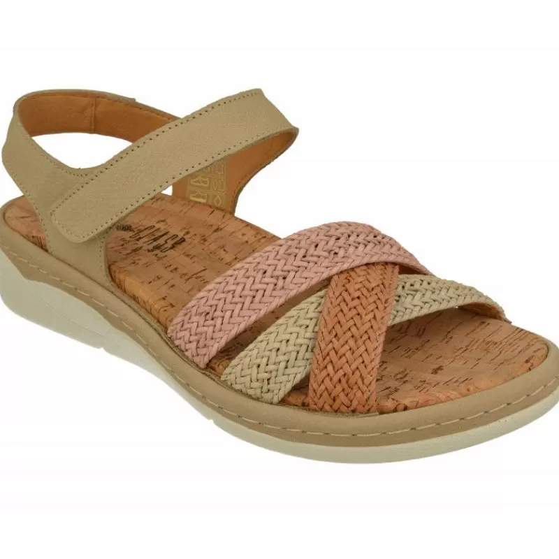 Comfort Class Sandalias-Sandalia De De Tiras Cruzadas Trenzadas Con Planta Anatomica Extraible Y Piso De Poliuretano