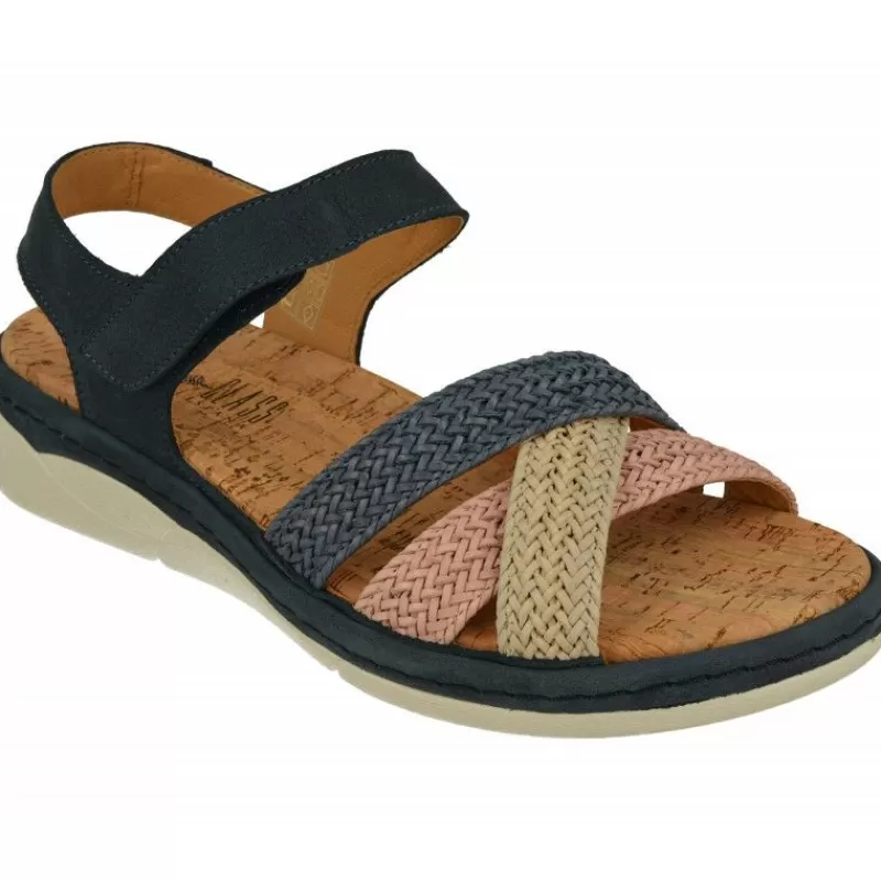 Comfort Class Sandalias-Sandalia De De Tiras Cruzadas Trenzadas Con Planta Anatomica Extraible Y Piso De Poliuretano