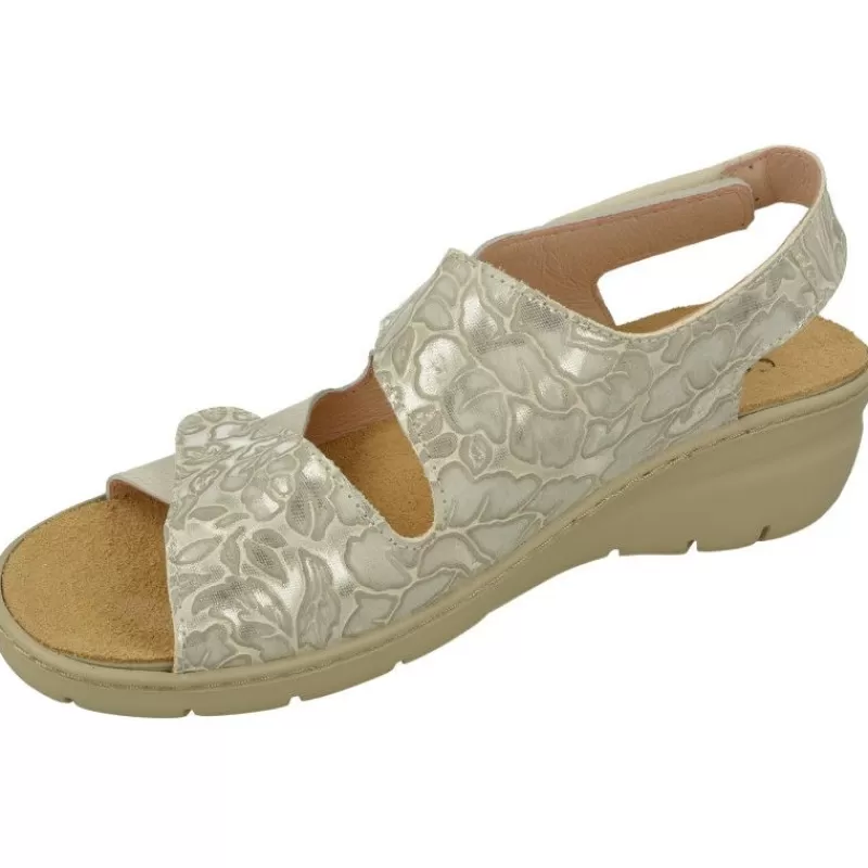 Comfort Class Sandalias-Sandalia De De Triple Velcro Ajsutable Combinada Piel Grabada Y Planta Anatomica Descanso Con Piso Aligerado