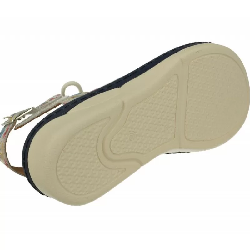Comfort Class Sandalias-Sandalia De En Piel Estampado De Flores Con Horma De Ancho Especial Y Planta De Descanso Extraible