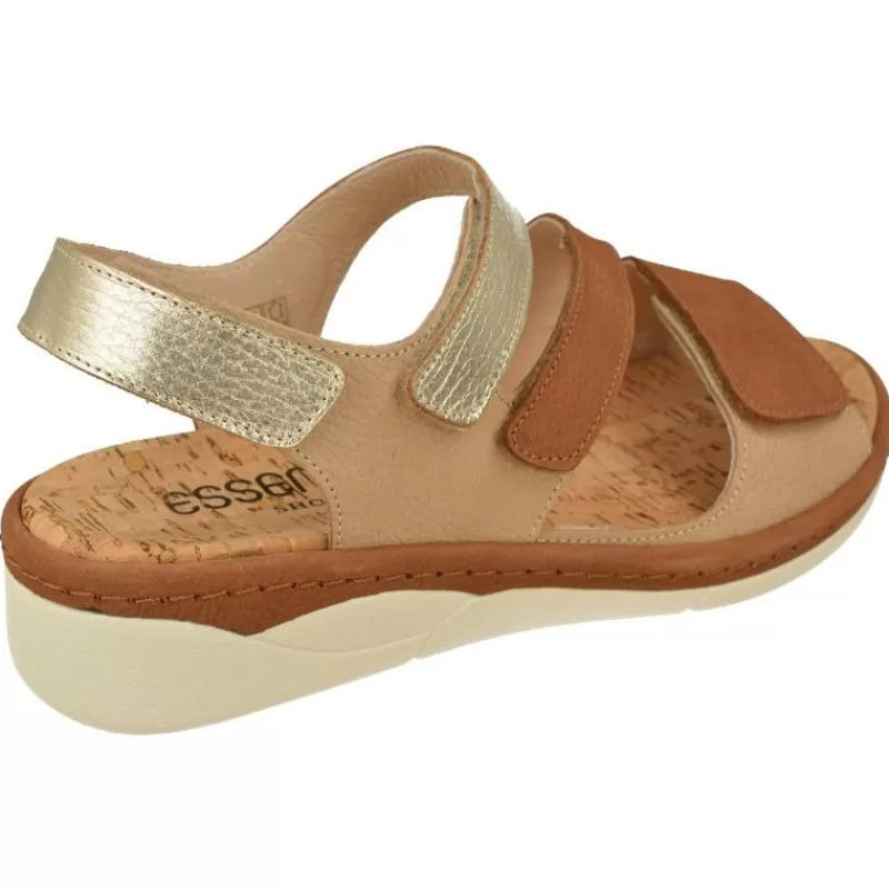 Comfort Class Sandalias-Sandalia De (Essential) En Piel Combinada Con Tiras De Velcro Ajustables, Planta Extraible Y Piso De Poliuretano
