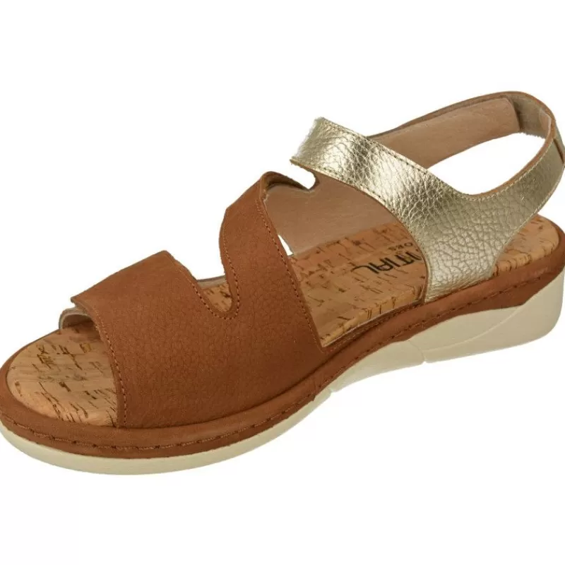Comfort Class Sandalias-Sandalia De (Essential) En Piel Combinada Con Tiras De Velcro Ajustables, Planta Extraible Y Piso De Poliuretano
