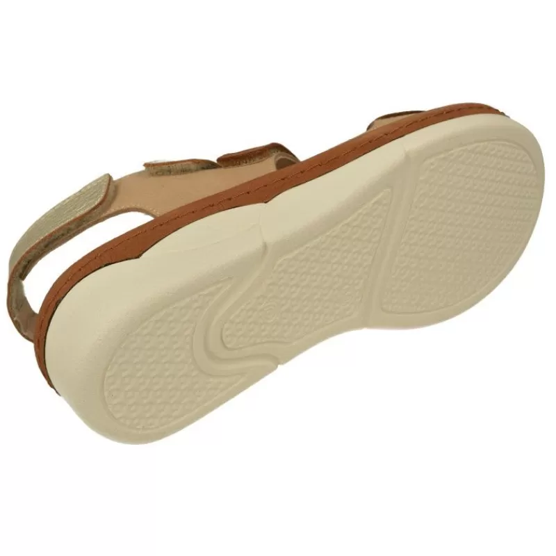 Comfort Class Sandalias-Sandalia De (Essential) En Piel Combinada Con Tiras De Velcro Ajustables, Planta Extraible Y Piso De Poliuretano