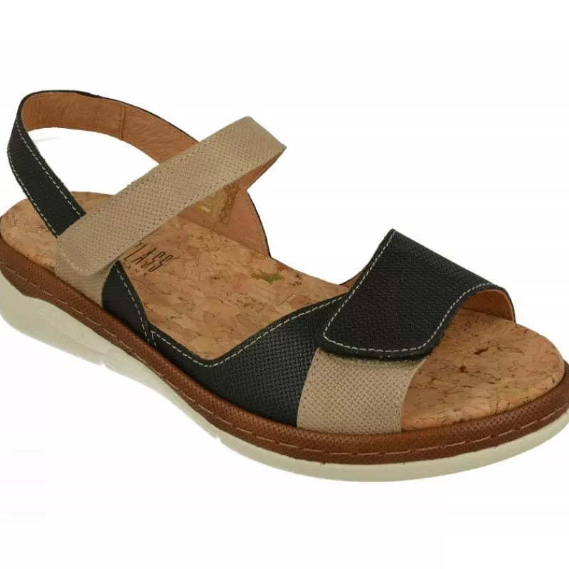Comfort Class Sandalias-Sandalia De Comfortclass Con Tiras Cruzadas Con Ajuste Velcro Combinadas Con Piso De Poliuretano Y Planta Extraible