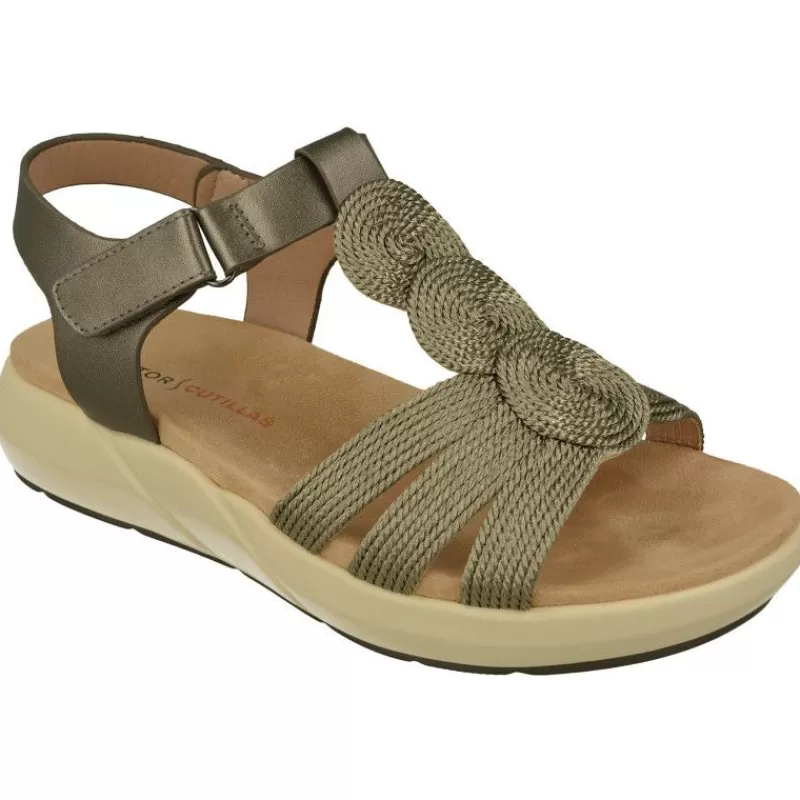 Doctor Cutillas Sandalias-Sandalia De Anatomica Con Piel Metal Y Pala De Trenza Con Piso Y Planta De Descanso