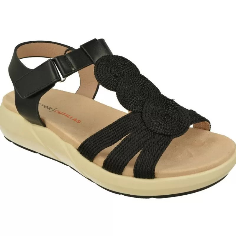 Doctor Cutillas Sandalias-Sandalia De Anatomica Con Piel Metal Y Pala De Trenza Con Piso Y Planta De Descanso