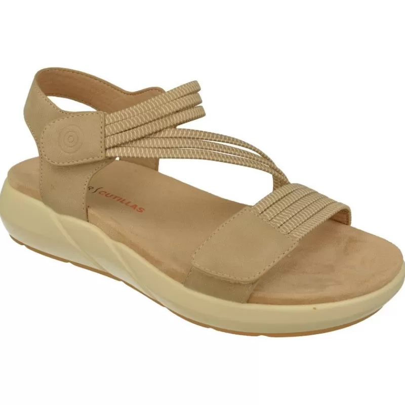 Doctor Cutillas Sandalias-Sandalia De Con Tiras De Tejido Elastico Y Doble Ajuste De Velcro, Planta Anatomica Y Piso De Amortiguacion
