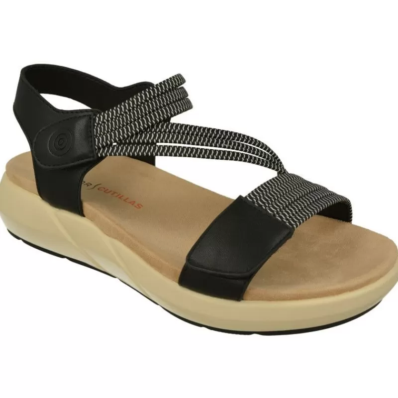 Doctor Cutillas Sandalias-Sandalia De Con Tiras De Tejido Elastico Y Doble Ajuste De Velcro, Planta Anatomica Y Piso De Amortiguacion