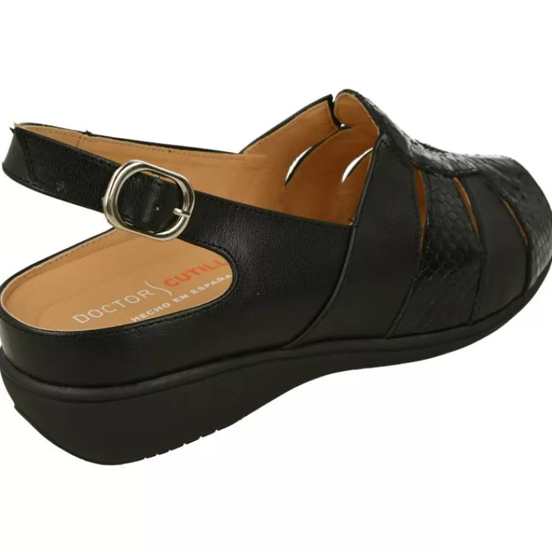 Doctor Cutillas Sandalias-Sandalia De De Tiras Cruzadas En Piel Combinada. Horma Muy Confortable Y Plantilla Anatomica Extraible