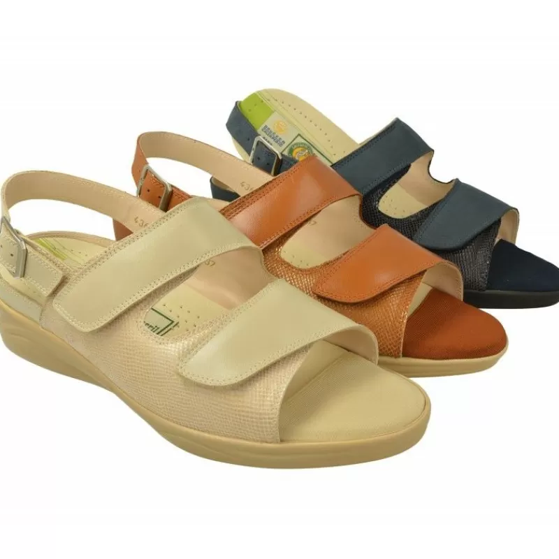 Drucker Calzapedic Sandalias-Sandalia De Drucker Con Doble Velcro En Pala Con Horma De Ancho 14 Y Piso Y Planta De Descanso Movible