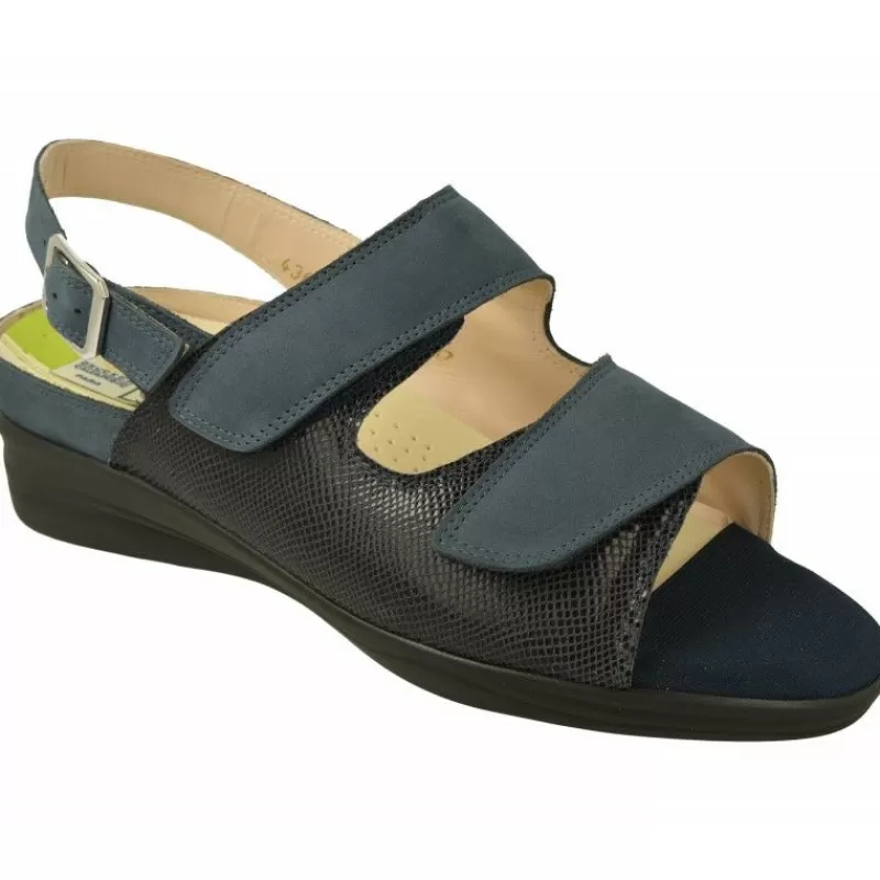 Drucker Calzapedic Sandalias-Sandalia De Drucker Con Doble Velcro En Pala Con Horma De Ancho 14 Y Piso Y Planta De Descanso Movible