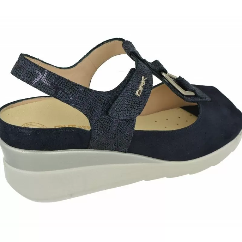 Drucker Calzapedic Sandalias-Sandalia De Drucker Con Tira Metal En Pala Combinada En Nacarado Y Grabado, Piso De Cuna De Poliuretano Y Planta Extraible