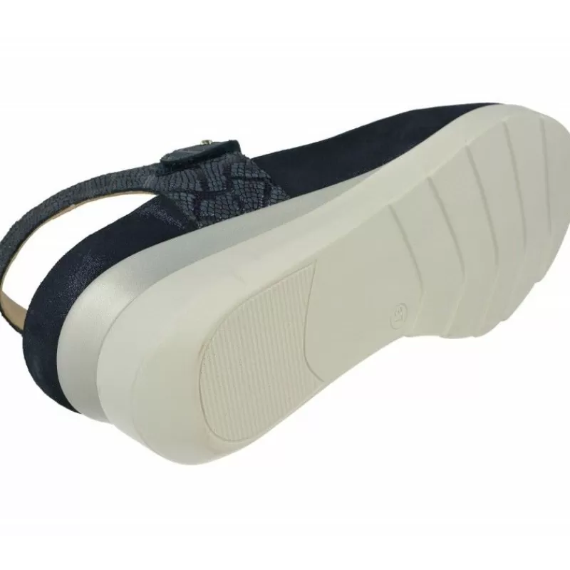 Drucker Calzapedic Sandalias-Sandalia De Drucker Con Tira Metal En Pala Combinada En Nacarado Y Grabado, Piso De Cuna De Poliuretano Y Planta Extraible