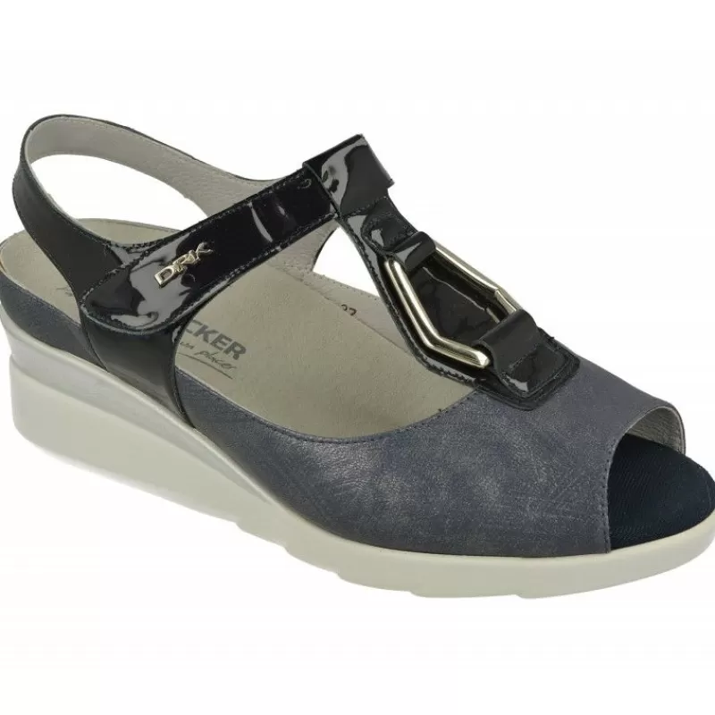 Drucker Calzapedic Sandalias-Sandalia De Drucker Con Tira Metal En Pala Combinada En Nacarado Y Grabado, Piso De Cuna De Poliuretano Y Planta Extraible