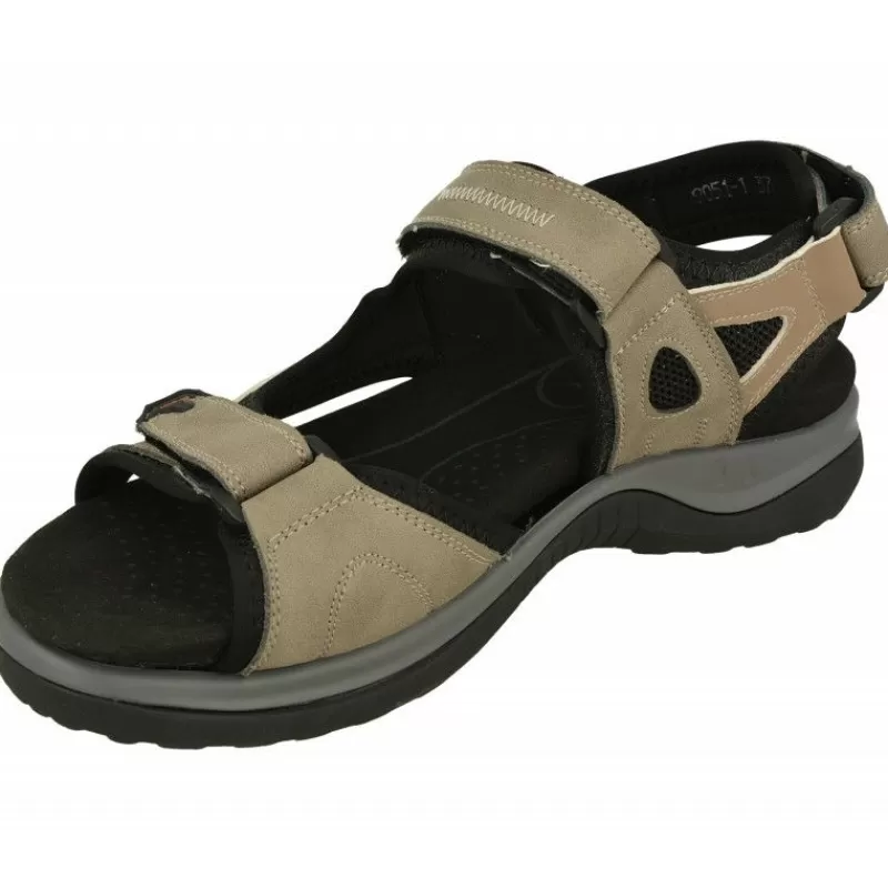 G Comfort Sandalias-Sandalia De Deportiva Con Triple Ajuste De Velcro Y Planta De Descanso Extraible En Piel Nobuck