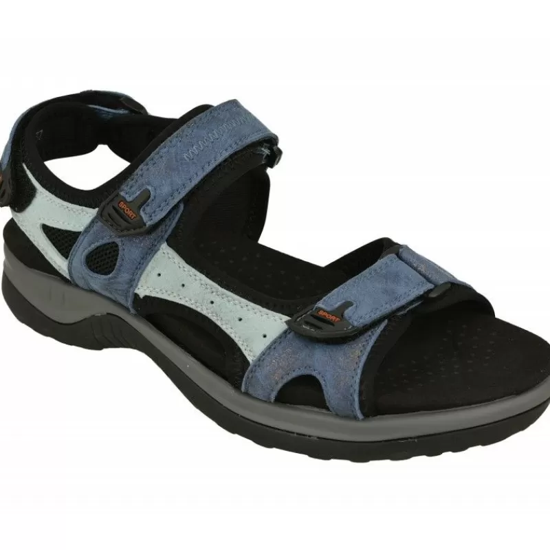 G Comfort Sandalias-Sandalia De Deportiva Con Triple Ajuste De Velcro Y Planta De Descanso Extraible En Piel Nobuck