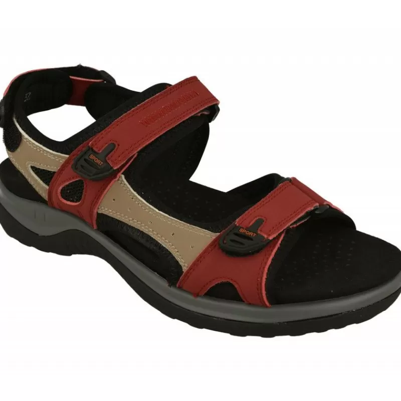G Comfort Sandalias-Sandalia De Deportiva Con Triple Ajuste De Velcro Y Planta De Descanso Extraible En Piel Nobuck