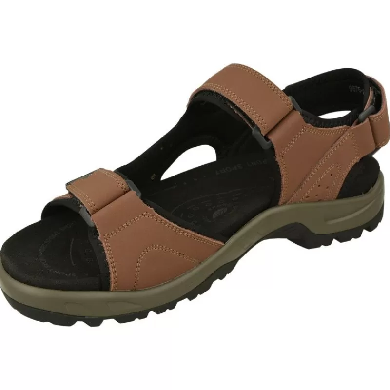 G Comfort Sandalias-Sandalia De En Piel Con Ajuste De Velcros Piel Engrasada Y Planta De Descanso Con Piso De Amortiguacion