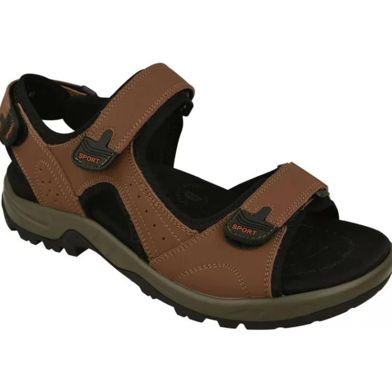 G Comfort Sandalias-Sandalia De En Piel Con Ajuste De Velcros Piel Engrasada Y Planta De Descanso Con Piso De Amortiguacion
