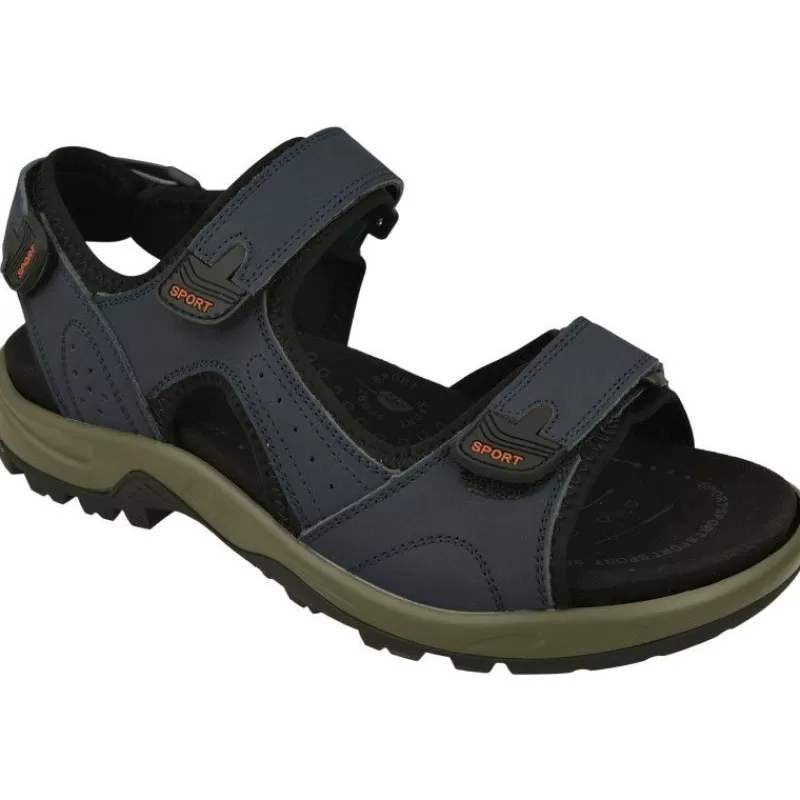G Comfort Sandalias-Sandalia De En Piel Con Ajuste De Velcros Piel Engrasada Y Planta De Descanso Con Piso De Amortiguacion