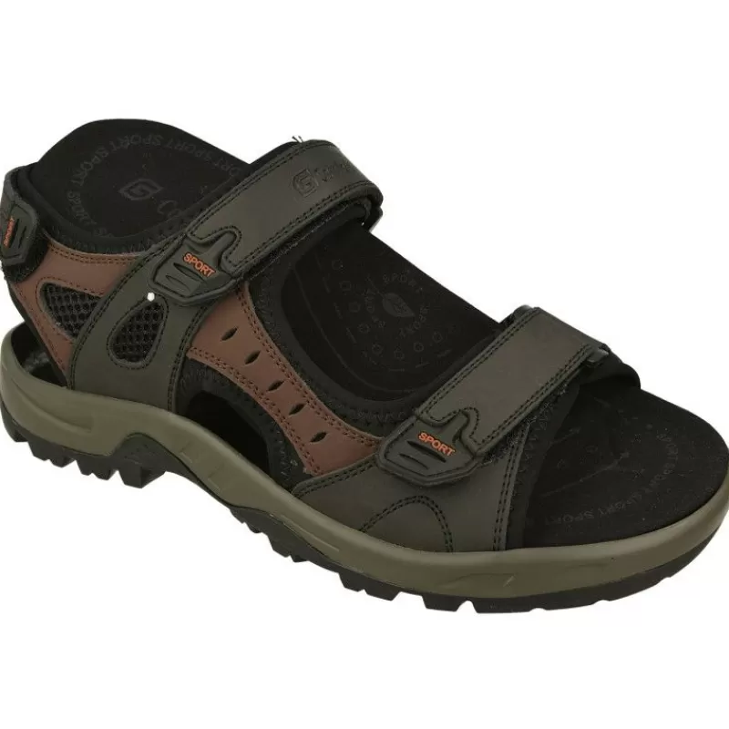 G Comfort Sandalias-Sandalia De En Piel Con Ajuste De Velcros Piel Engrasada Y Planta De Descanso Con Piso De Amortiguacion