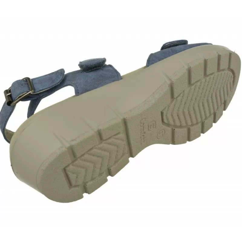 G Comfort Sandalias-Sandalia De En Piel Metalizada, Planta Anatomica Movible Y Doble Ajuste De Tiras De Velcro Con Piso Poliuretano