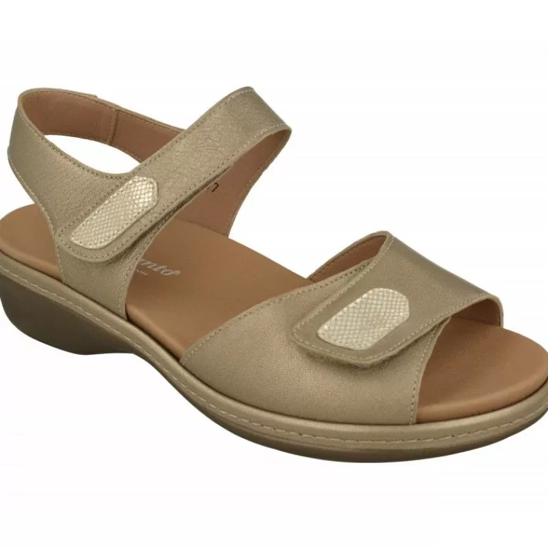 PieSanto Sandalias-Sandalia De Con Doble Tira De Velcro Y Piso De Poliuretano, Planta De Descanso Extraible Y Horma De Calce Muy Ancho