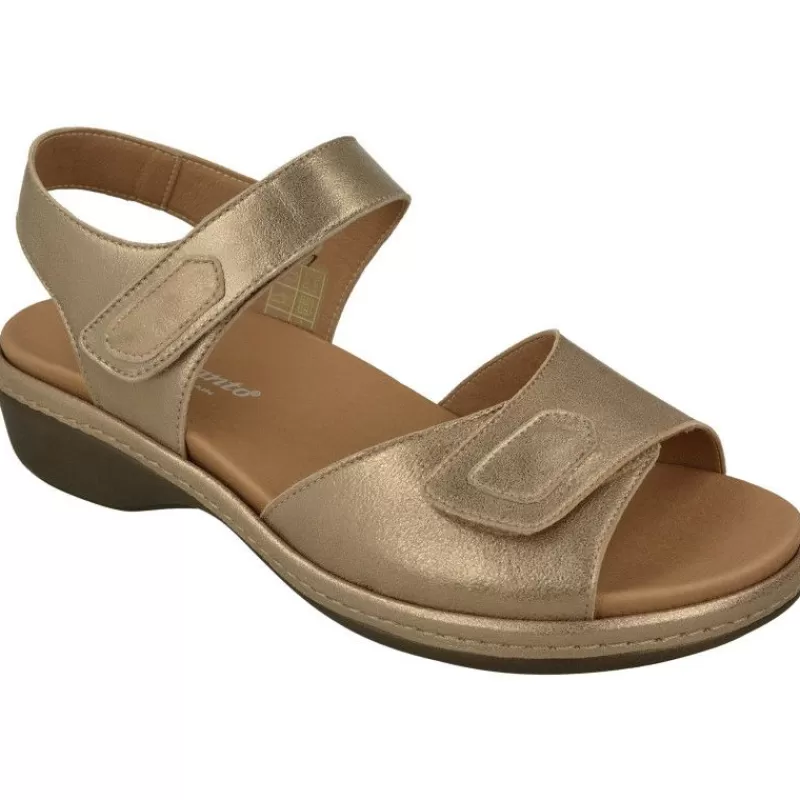 PieSanto Sandalias-Sandalia De Con Doble Tira De Velcro Y Piso De Poliuretano, Planta De Descanso Extraible Y Horma De Calce Muy Ancho