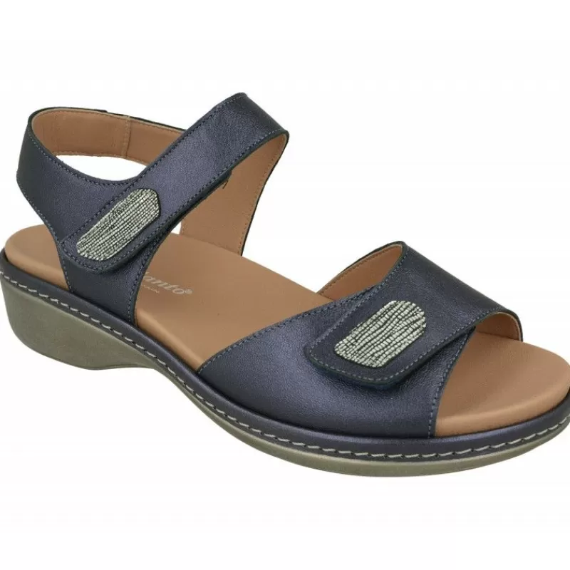 PieSanto Sandalias-Sandalia De Con Doble Tira De Velcro Y Piso De Poliuretano, Planta De Descanso Extraible Y Horma De Calce Muy Ancho