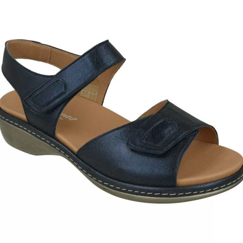 PieSanto Sandalias-Sandalia De Con Doble Tira De Velcro Y Piso De Poliuretano, Planta De Descanso Extraible Y Horma De Calce Muy Ancho