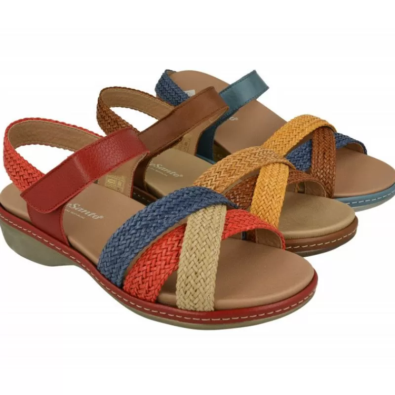PieSanto Sandalias-Sandalia De Con Pala Trenzada Y Planta Anatomica Movible Con Suela De Amortiguacion