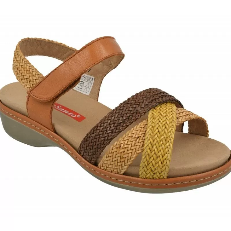 PieSanto Sandalias-Sandalia De Con Pala Trenzada Y Planta Anatomica Movible Con Suela De Amortiguacion