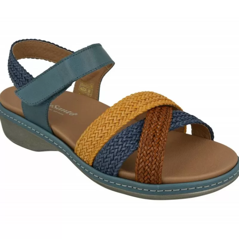 PieSanto Sandalias-Sandalia De Con Pala Trenzada Y Planta Anatomica Movible Con Suela De Amortiguacion