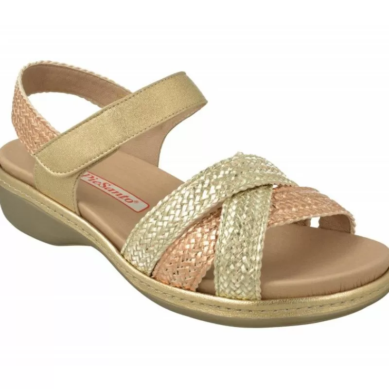 PieSanto Sandalias-Sandalia De Con Pala Trenzada Y Planta Anatomica Movible Con Suela De Amortiguacion