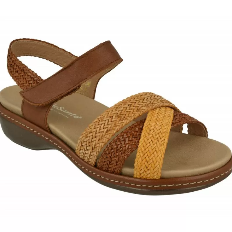 PieSanto Sandalias-Sandalia De Con Pala Trenzada Y Planta Anatomica Movible Con Suela De Amortiguacion