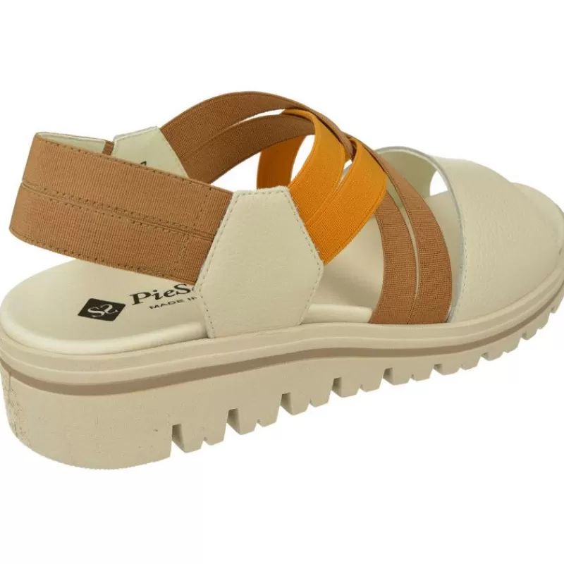 PieSanto Sandalias-Sandalia De Con Tiras Elaticas Combinadas Y Pala Lisa Con Cuna De Caucho Amortiguada Y Planta Natomica Movible