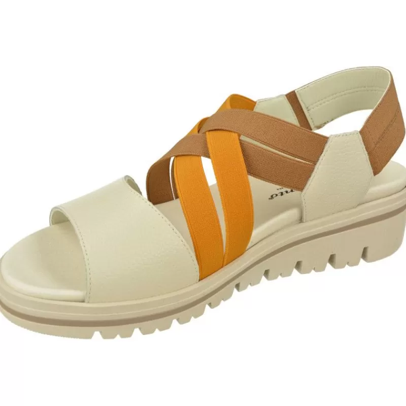PieSanto Sandalias-Sandalia De Con Tiras Elaticas Combinadas Y Pala Lisa Con Cuna De Caucho Amortiguada Y Planta Natomica Movible