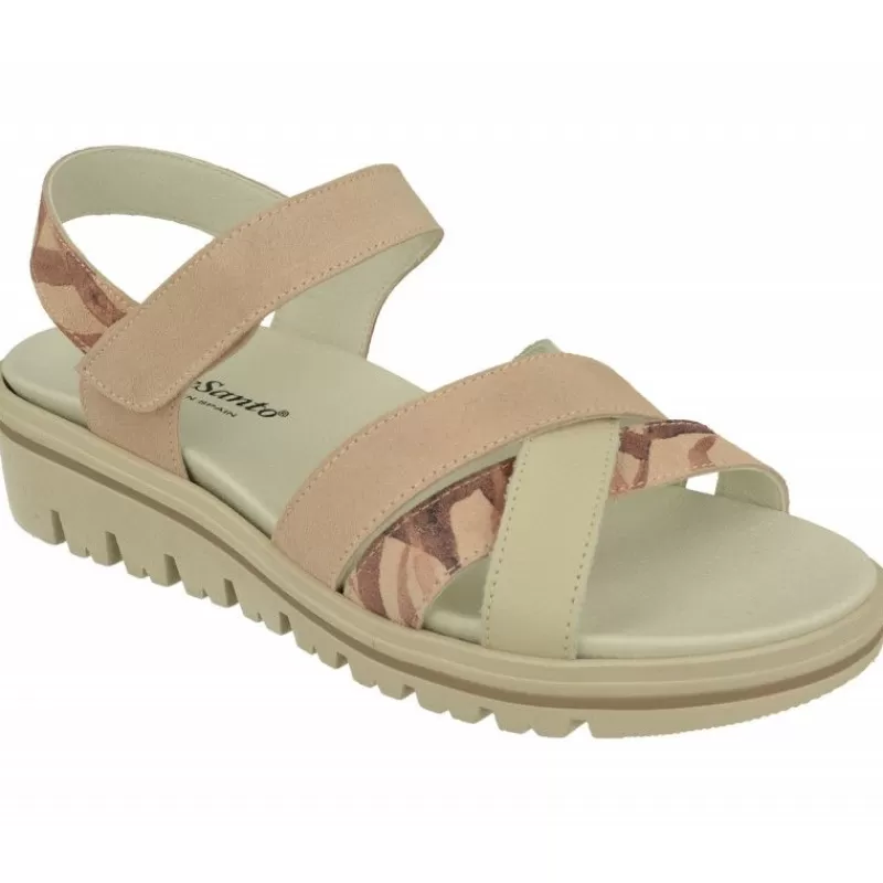 PieSanto Sandalias-Sandalia De De Tiras Cruzadas Con Planta Anatomica Extraible Y Cuna De Caucho De Gran Absorcion De Impacto
