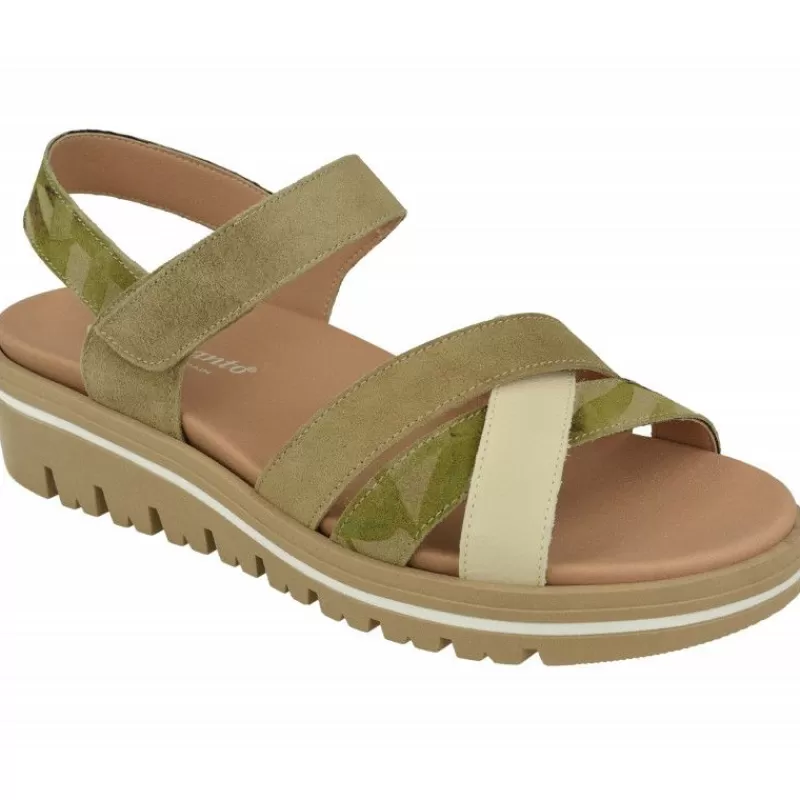 PieSanto Sandalias-Sandalia De De Tiras Cruzadas Con Planta Anatomica Extraible Y Cuna De Caucho De Gran Absorcion De Impacto