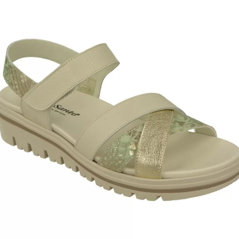 PieSanto Sandalias-Sandalia De De Tiras Cruzadas Con Planta Anatomica Extraible Y Cuna De Caucho De Gran Absorcion De Impacto