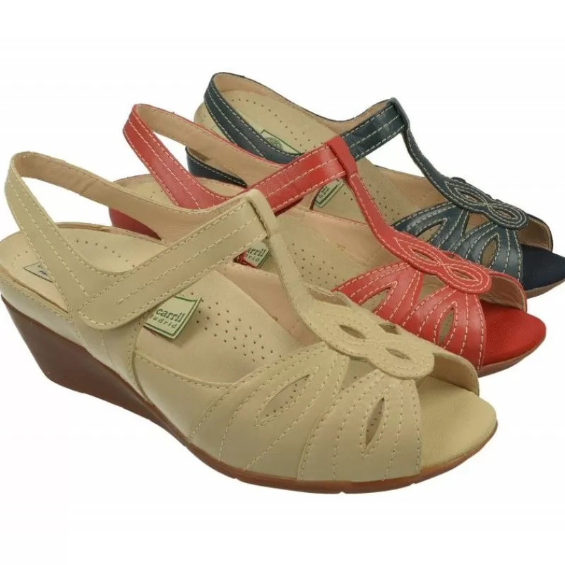 Drucker Calzapedic Sandalias-Sandalia De Tiras Con Velcro En Pala Y Piso De Cuna De Goma Con Planta Extraible