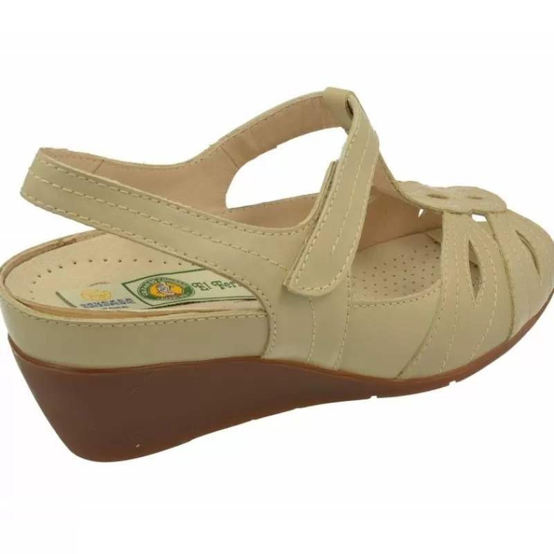 Drucker Calzapedic Sandalias-Sandalia De Tiras Con Velcro En Pala Y Piso De Cuna De Goma Con Planta Extraible